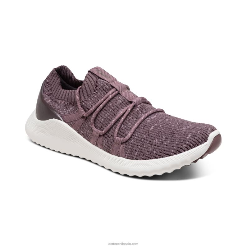 mujer berenjena Aetrex tenis dani con soporte de arco 2TB4B45