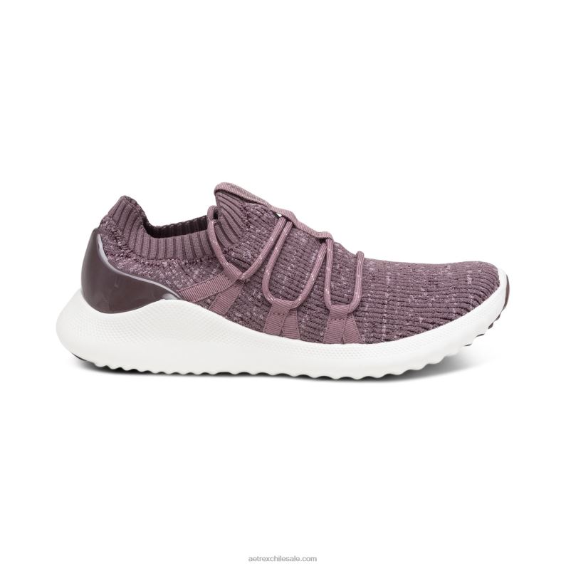 mujer berenjena Aetrex tenis dani con soporte de arco 2TB4B45