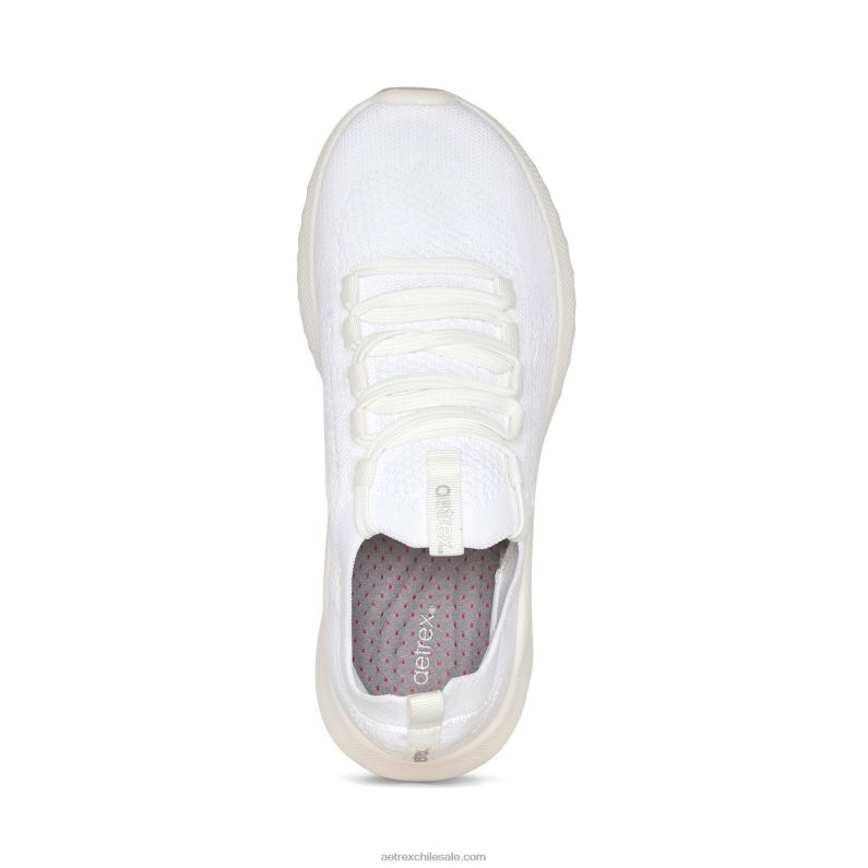 mujer blanco Aetrex tenis carly con soporte para el arco 2TB4B189