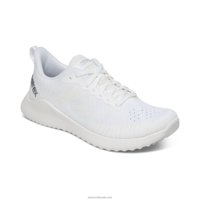 mujer blanco Aetrex zapatillas con soporte de arco de esmeril 2TB4B149