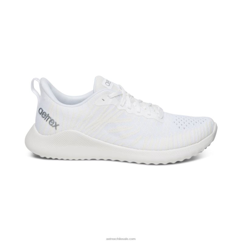 mujer blanco Aetrex zapatillas con soporte de arco de esmeril 2TB4B149
