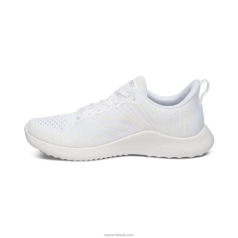 mujer blanco Aetrex zapatillas con soporte de arco de esmeril 2TB4B149