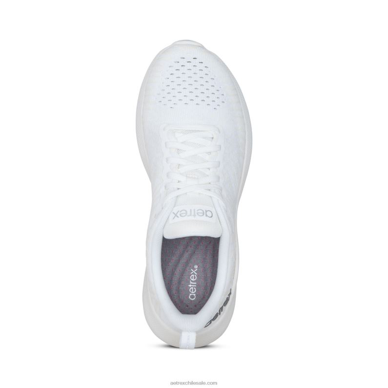 mujer blanco Aetrex zapatillas con soporte de arco de esmeril 2TB4B149