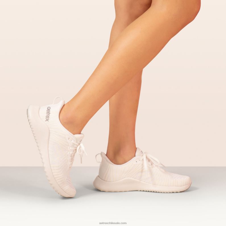 mujer blanco Aetrex zapatillas con soporte de arco de esmeril 2TB4B149