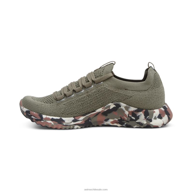 mujer camuflaje verde oliva Aetrex tenis carly con soporte para el arco 2TB4B259