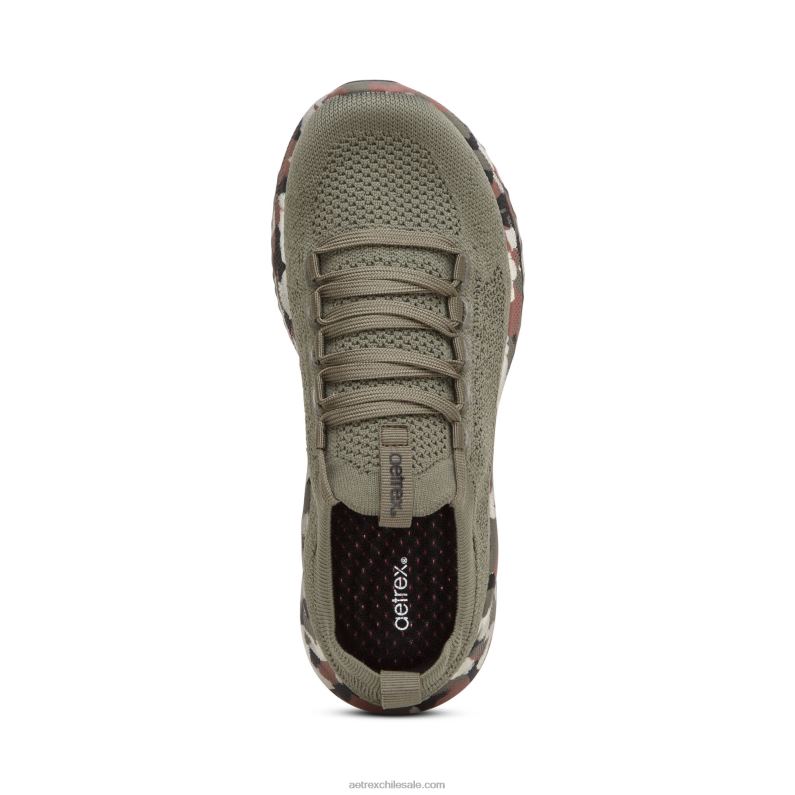 mujer camuflaje verde oliva Aetrex tenis carly con soporte para el arco 2TB4B259