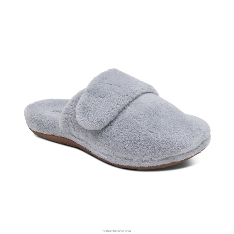 mujer gris Aetrex pantuflas mandy con punta cerrada 2TB4B182
