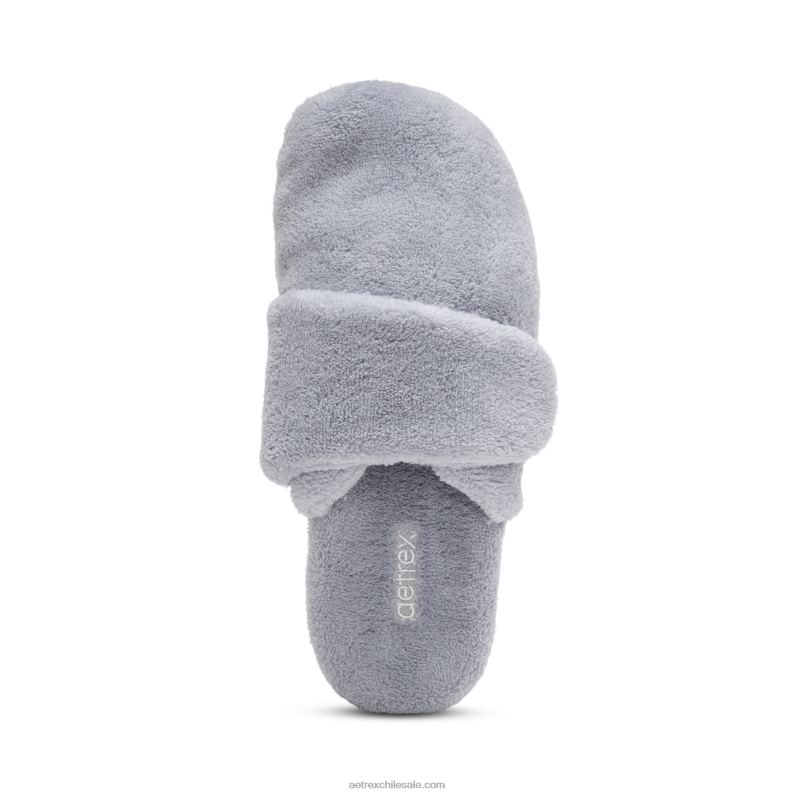 mujer gris Aetrex pantuflas mandy con punta cerrada 2TB4B182