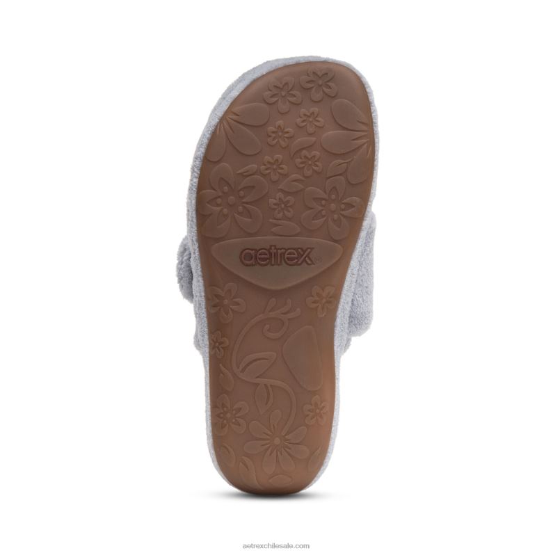 mujer gris Aetrex pantuflas mandy con punta cerrada 2TB4B182