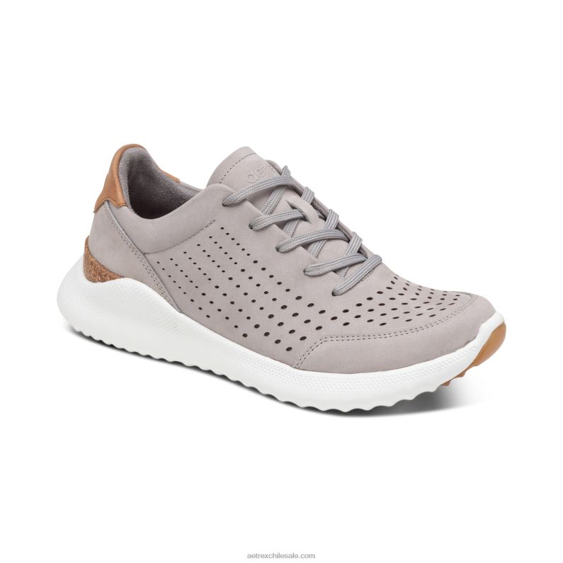 mujer gris Aetrex tenis Laura con soporte para el arco 2TB4B186