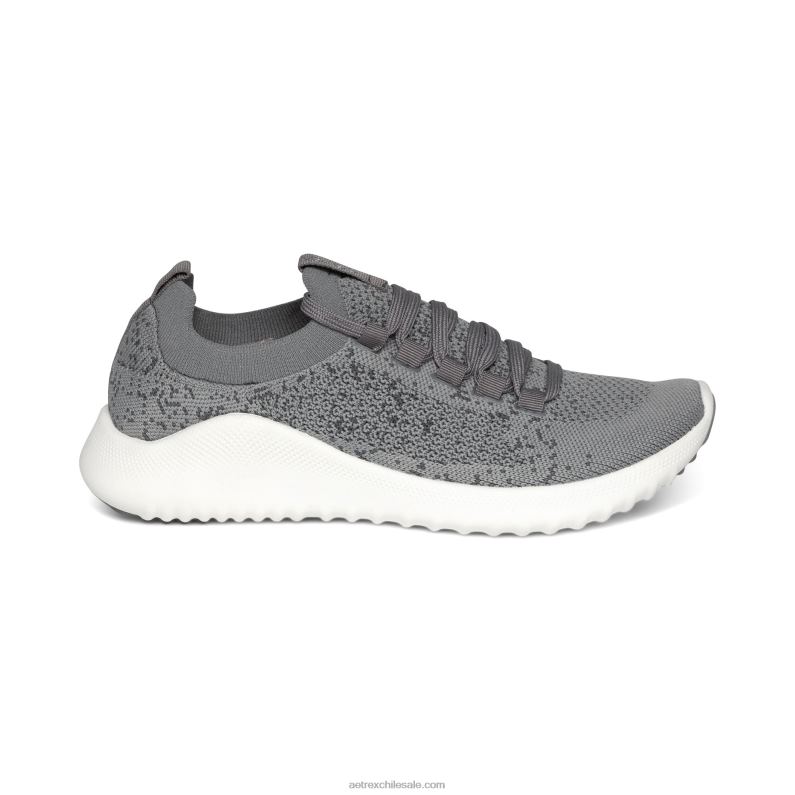 mujer gris Aetrex tenis carly con soporte para el arco 2TB4B47