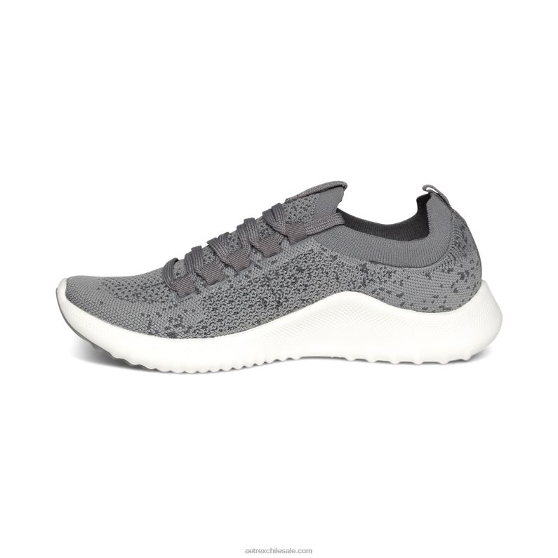 mujer gris Aetrex tenis carly con soporte para el arco 2TB4B47