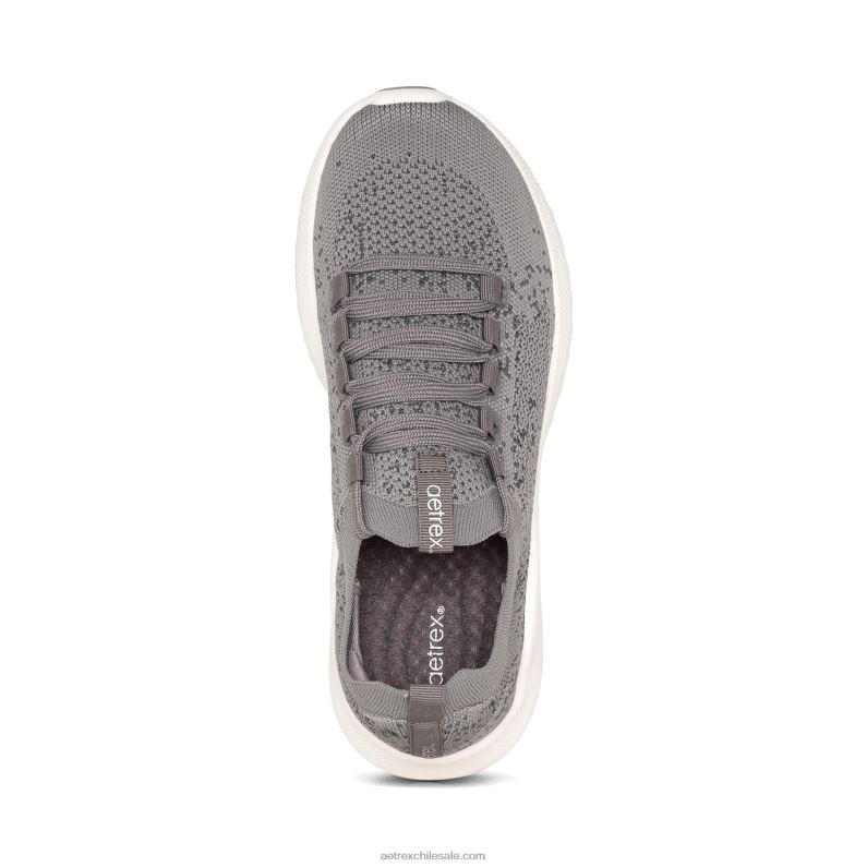 mujer gris Aetrex tenis carly con soporte para el arco 2TB4B47