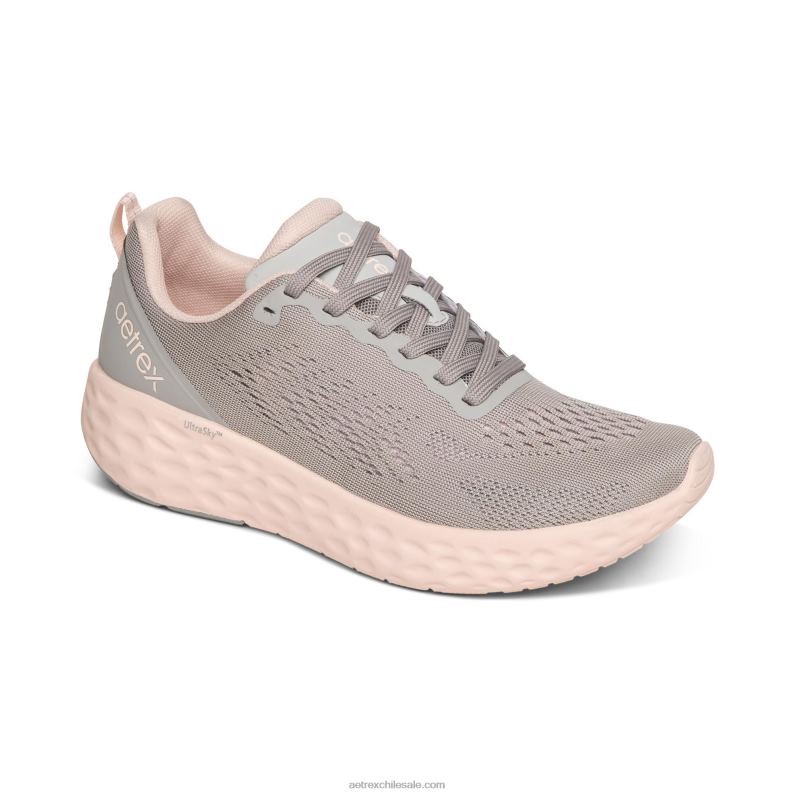 mujer gris Aetrex tenis danika con soporte para el arco 2TB4B239