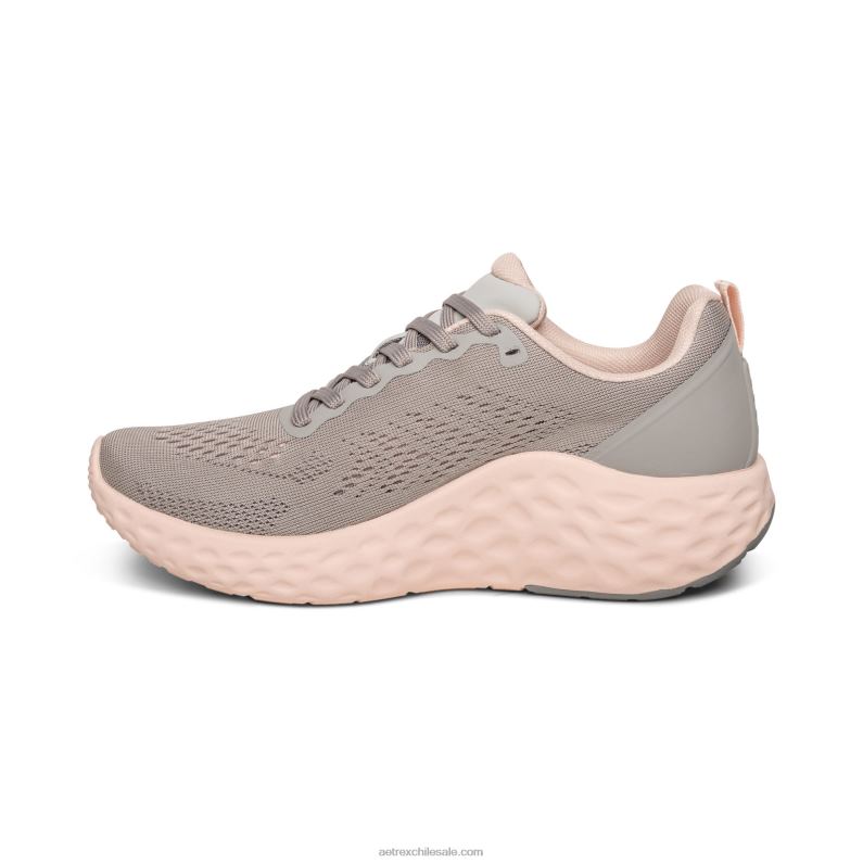 mujer gris Aetrex tenis danika con soporte para el arco 2TB4B239
