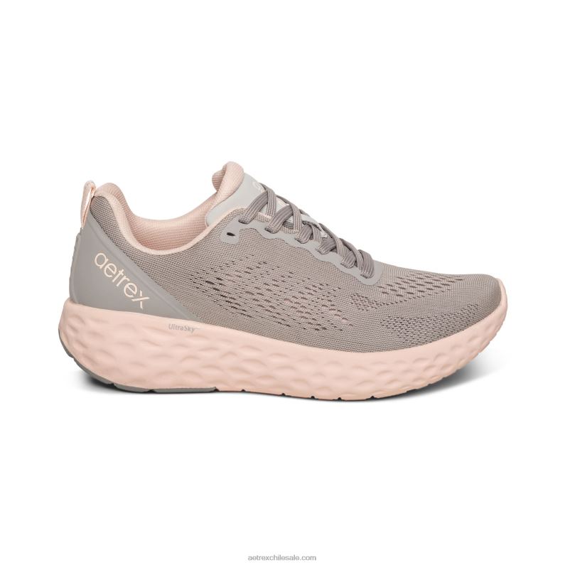 mujer gris Aetrex tenis danika con soporte para el arco 2TB4B239