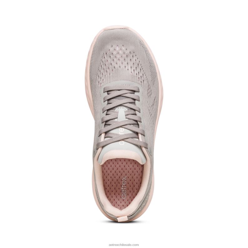 mujer gris Aetrex tenis danika con soporte para el arco 2TB4B239
