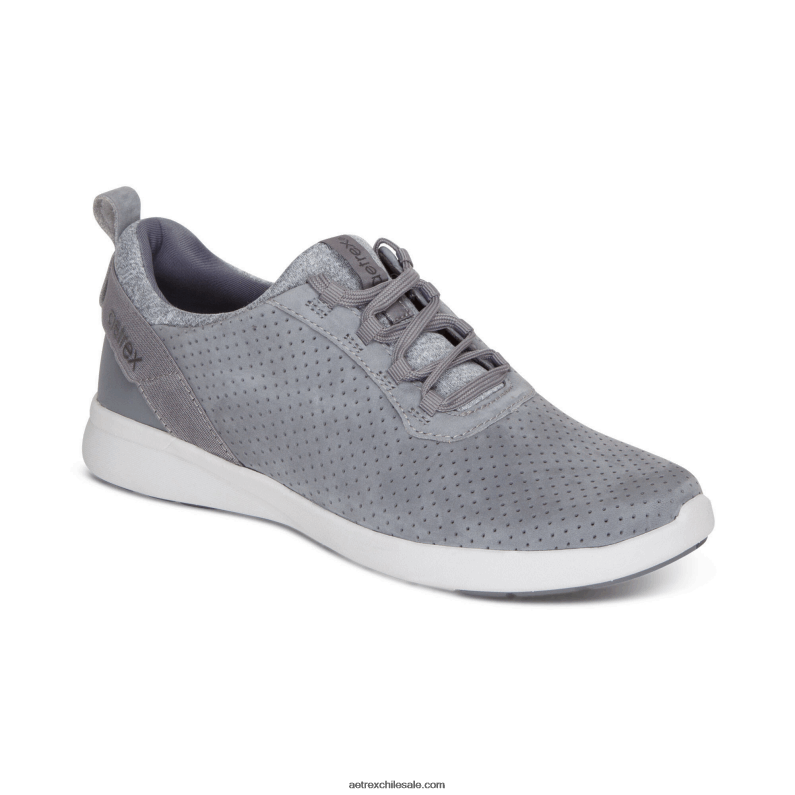 mujer gris Aetrex tenis kora con soporte para el arco 2TB4B74