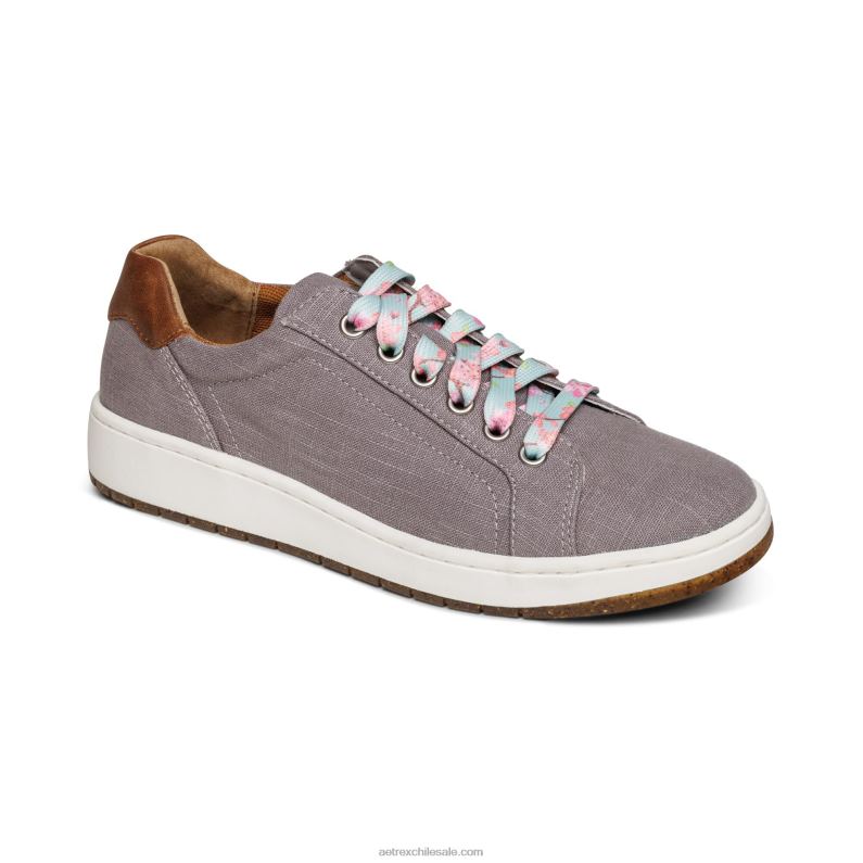 mujer gris Aetrex tenis renee con soporte para el arco 2TB4B280