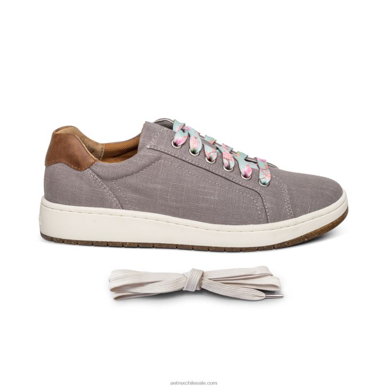 mujer gris Aetrex tenis renee con soporte para el arco 2TB4B280
