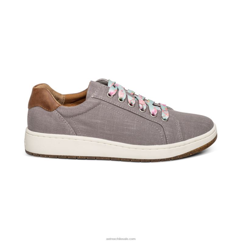 mujer gris Aetrex tenis renee con soporte para el arco 2TB4B280
