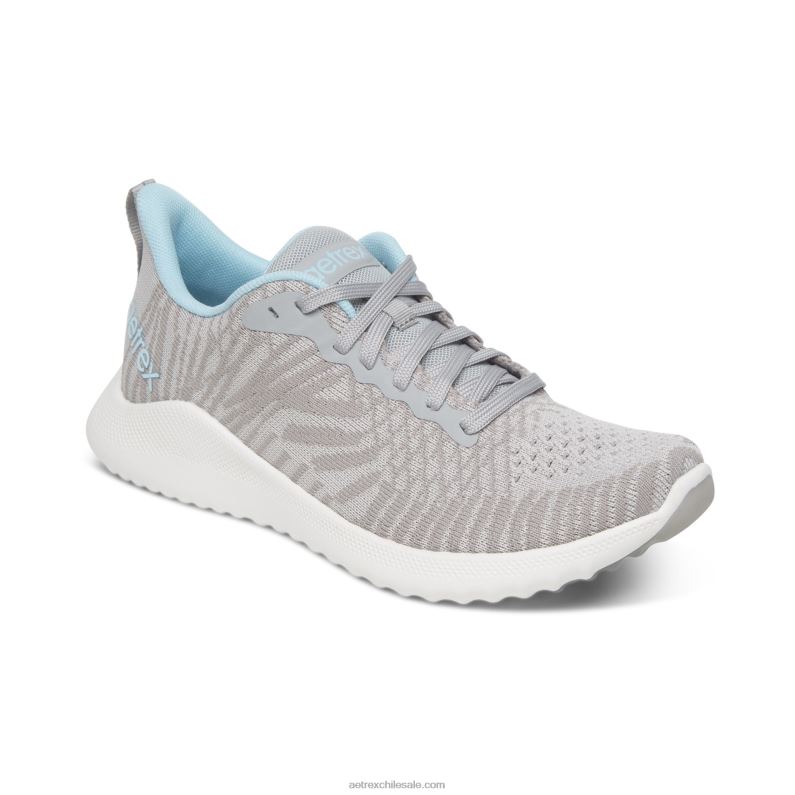 mujer gris Aetrex zapatillas con soporte de arco de esmeril 2TB4B190