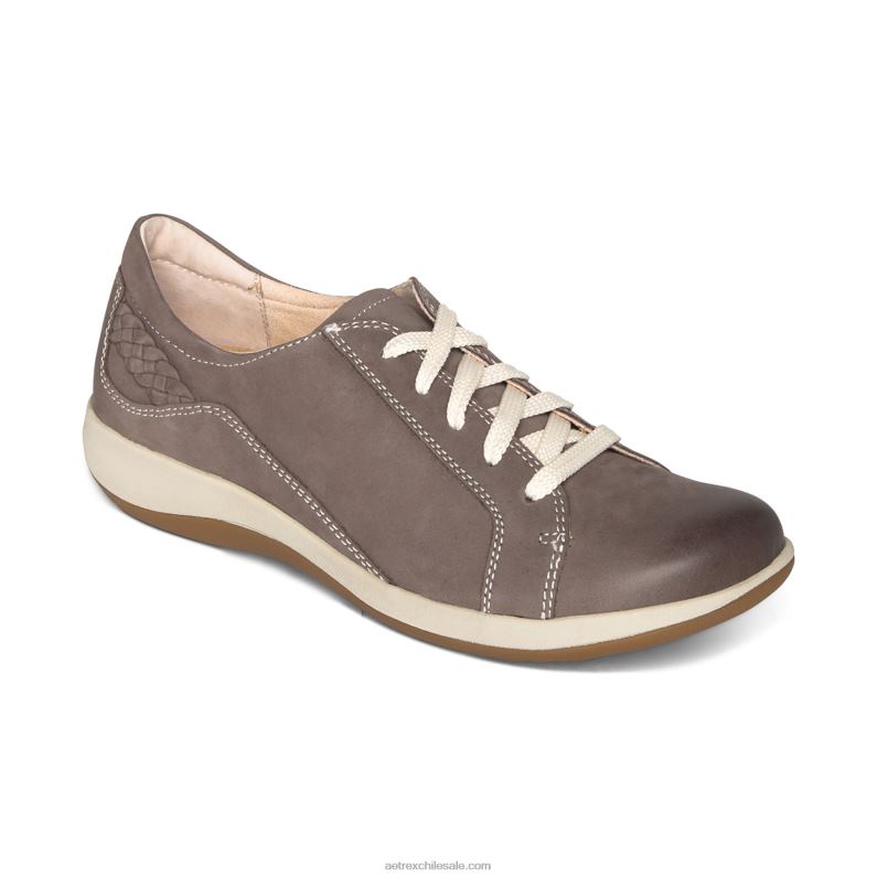 mujer gris cálido Aetrex dana con cordones oxford 2TB4B1
