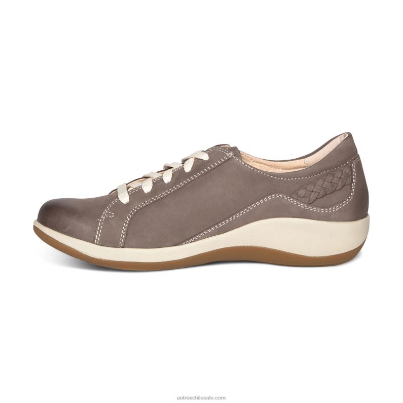 mujer gris cálido Aetrex dana con cordones oxford 2TB4B1