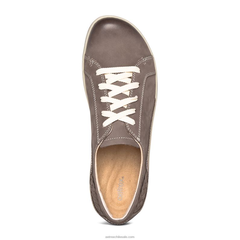 mujer gris cálido Aetrex dana con cordones oxford 2TB4B1