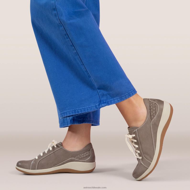 mujer gris cálido Aetrex dana con cordones oxford 2TB4B1