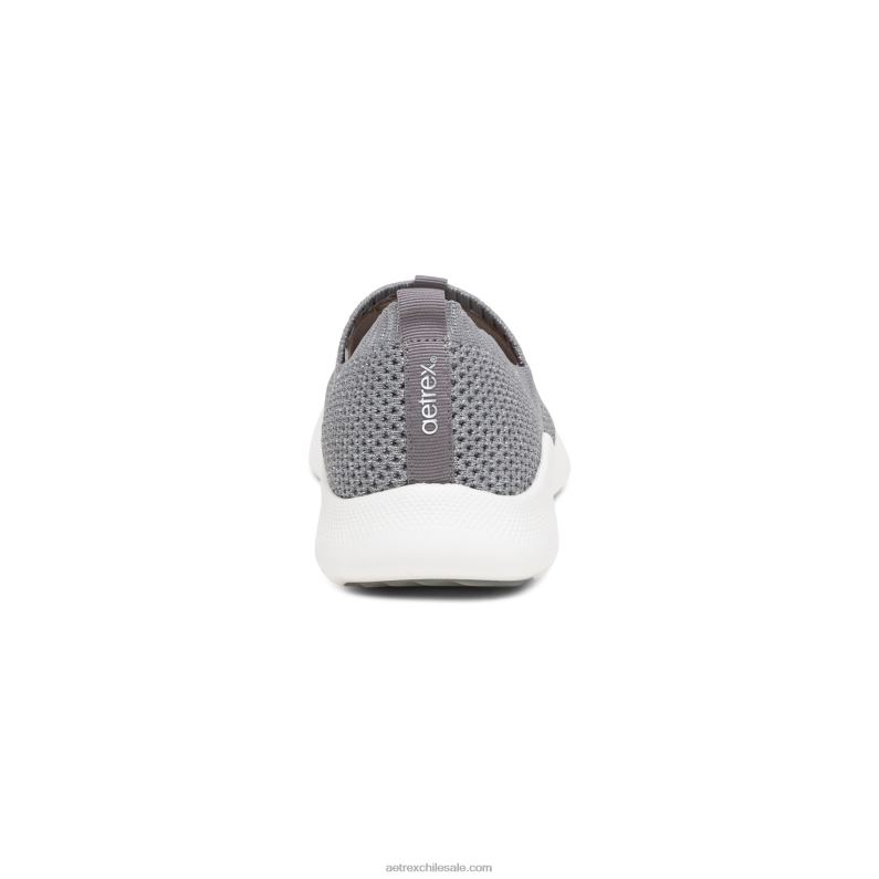 mujer gris reluciente Aetrex tenis angie con soporte para el arco 2TB4B125