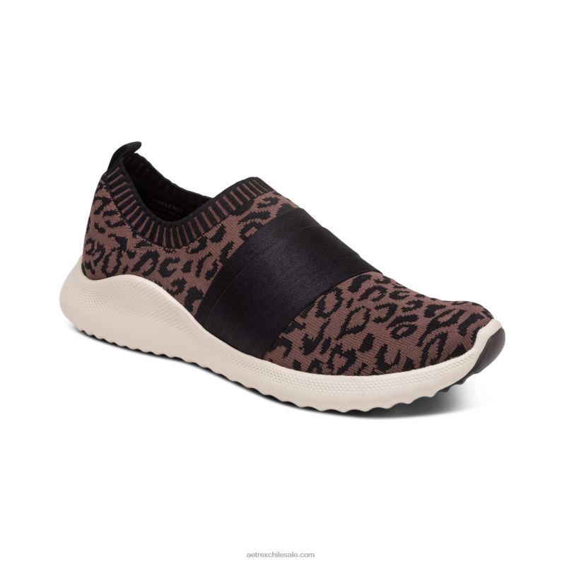 mujer leopardo Aetrex tenis allie con soporte para el arco 2TB4B206