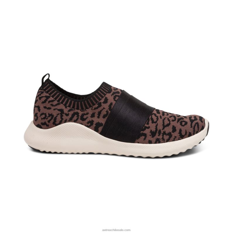mujer leopardo Aetrex tenis allie con soporte para el arco 2TB4B206