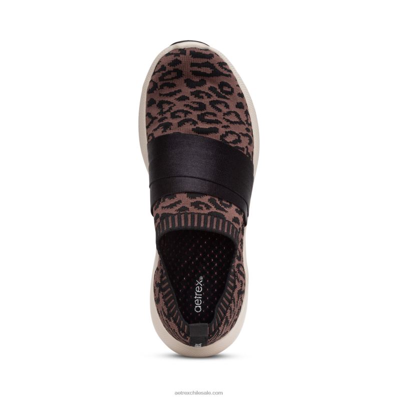 mujer leopardo Aetrex tenis allie con soporte para el arco 2TB4B206