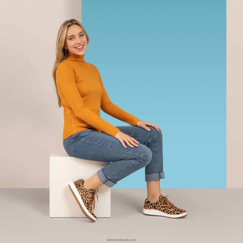 mujer leopardo Aetrex zapatillas blake confort 2TB4B154
