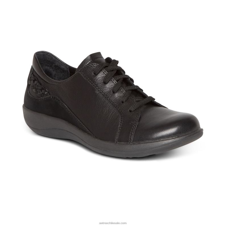 mujer negro Aetrex dana con cordones oxford 2TB4B7