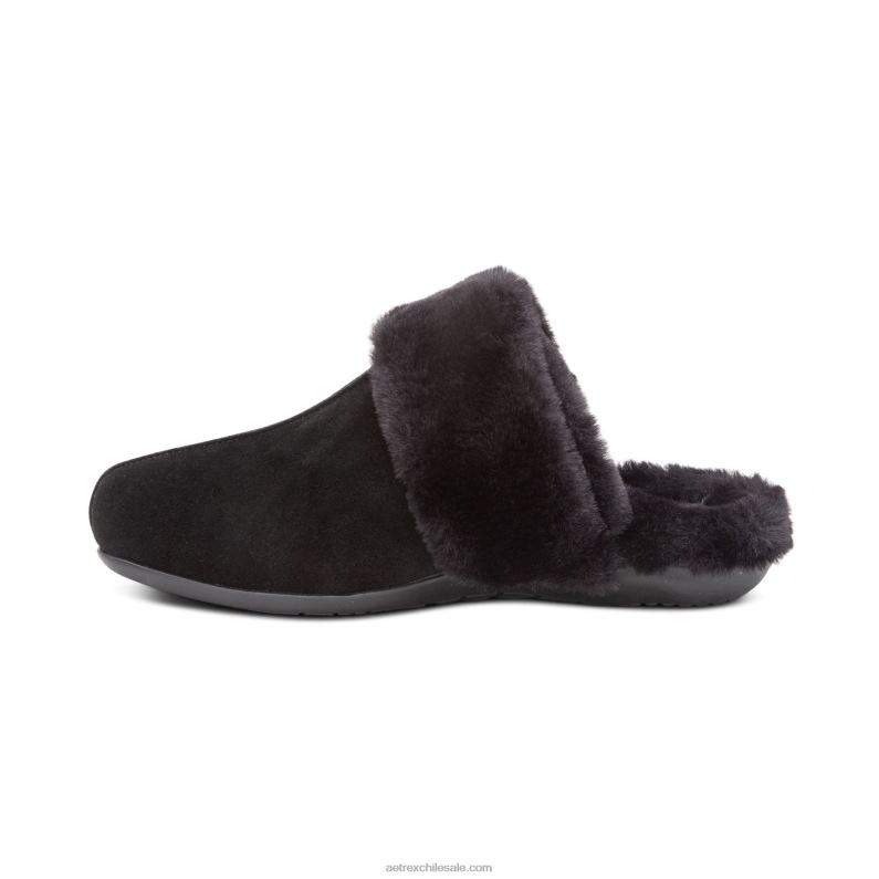 mujer negro Aetrex pantuflas arianna con soporte para el arco 2TB4B119