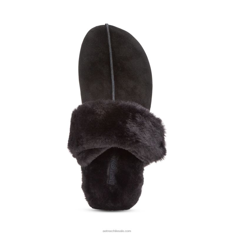 mujer negro Aetrex pantuflas arianna con soporte para el arco 2TB4B119