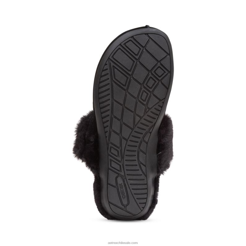 mujer negro Aetrex pantuflas arianna con soporte para el arco 2TB4B119