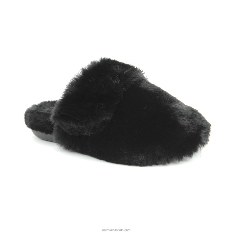 mujer negro Aetrex pantuflas con soporte para el arco brumoso 2TB4B256