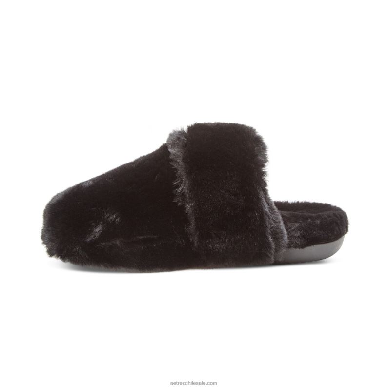 mujer negro Aetrex pantuflas con soporte para el arco brumoso 2TB4B256