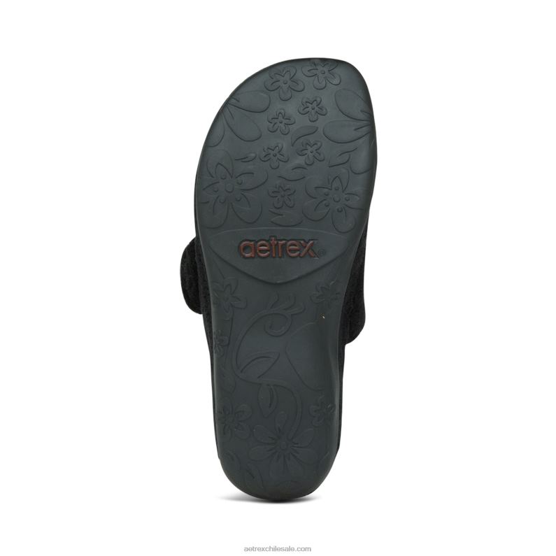 mujer negro Aetrex pantuflas mandy con punta cerrada 2TB4B32