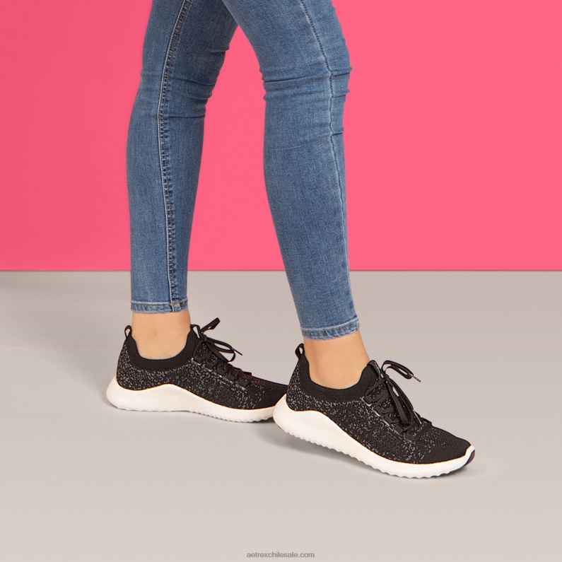 mujer negro Aetrex tenis carly con soporte para el arco 2TB4B102