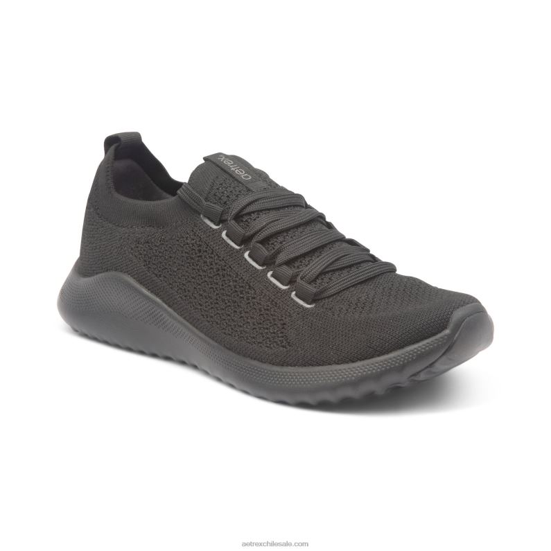 mujer negro Aetrex tenis carly con soporte para el arco 2TB4B112