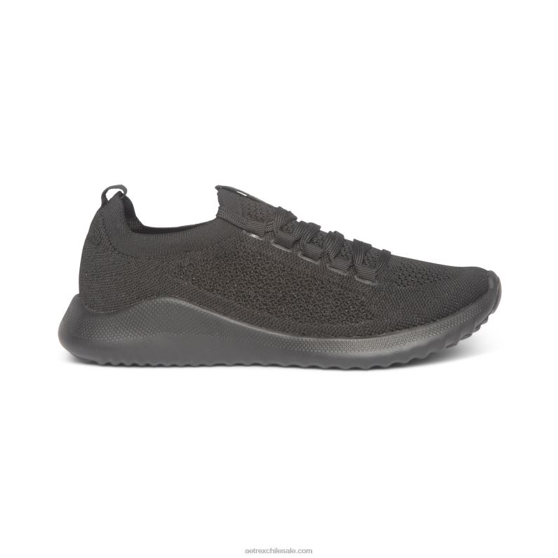 mujer negro Aetrex tenis carly con soporte para el arco 2TB4B112
