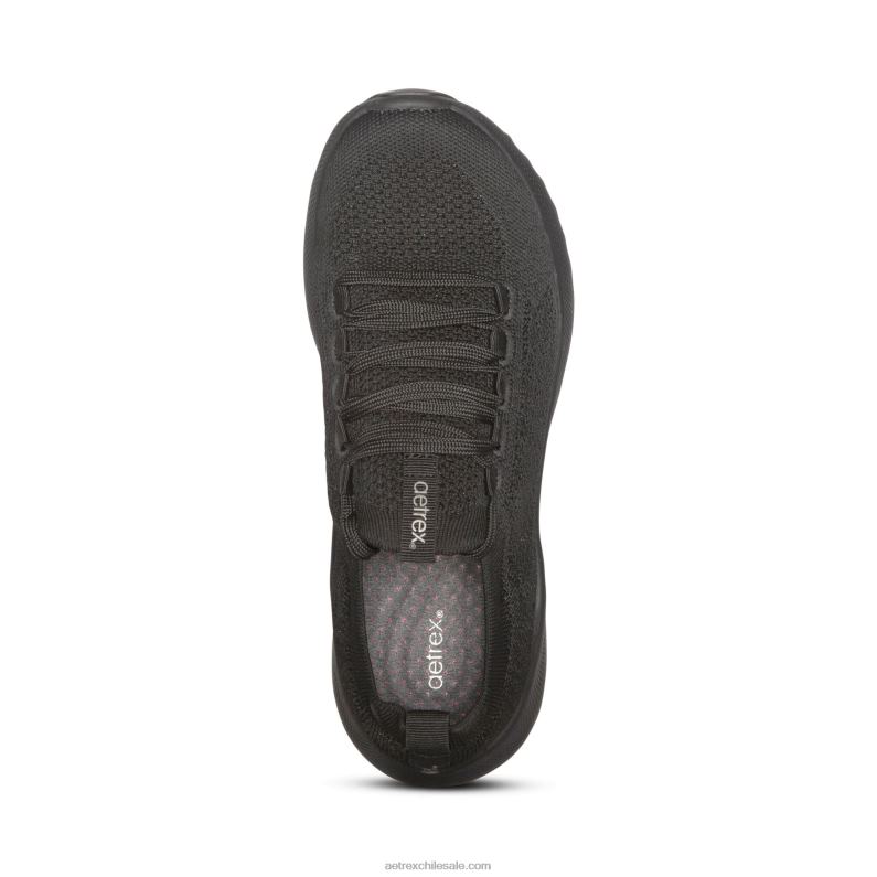 mujer negro Aetrex tenis carly con soporte para el arco 2TB4B112