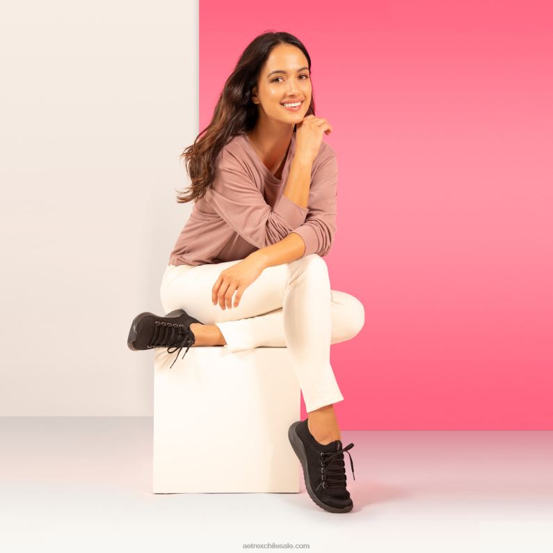 mujer negro Aetrex tenis carly con soporte para el arco 2TB4B112