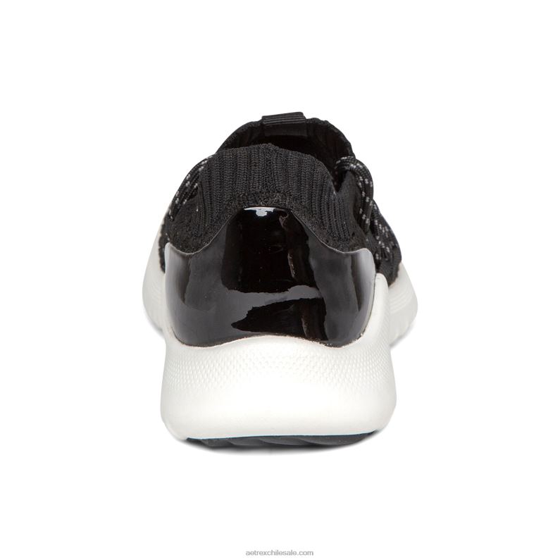 mujer negro Aetrex tenis dani con soporte de arco 2TB4B180