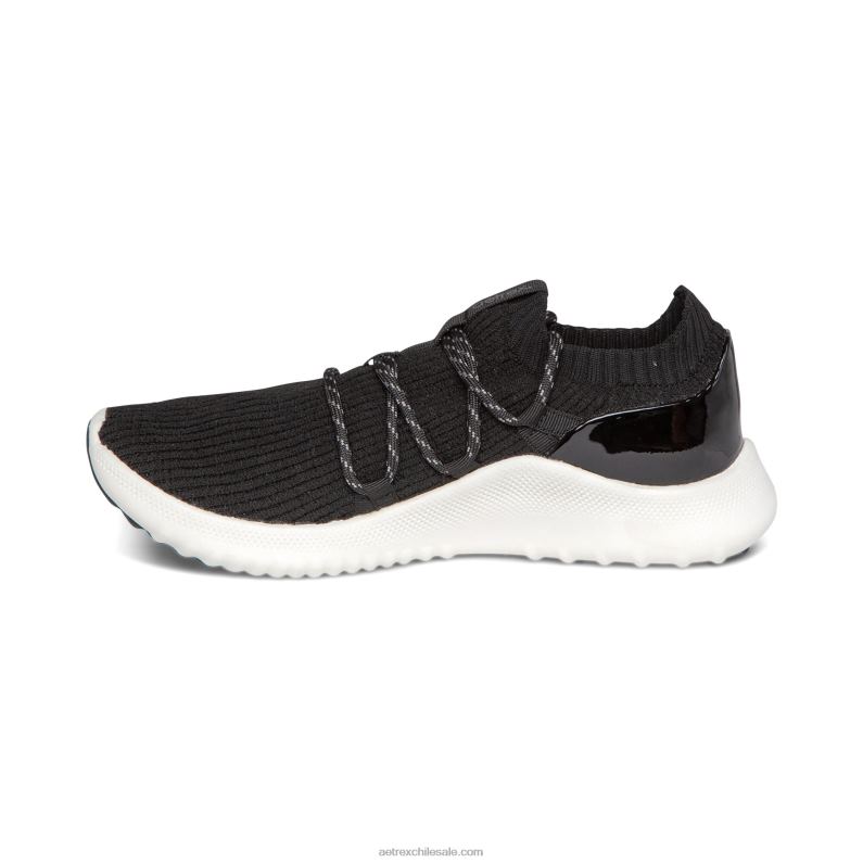 mujer negro Aetrex tenis dani con soporte de arco 2TB4B180