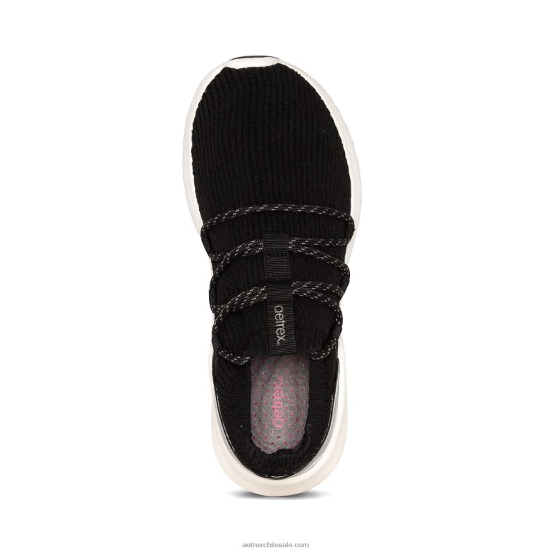 mujer negro Aetrex tenis dani con soporte de arco 2TB4B180